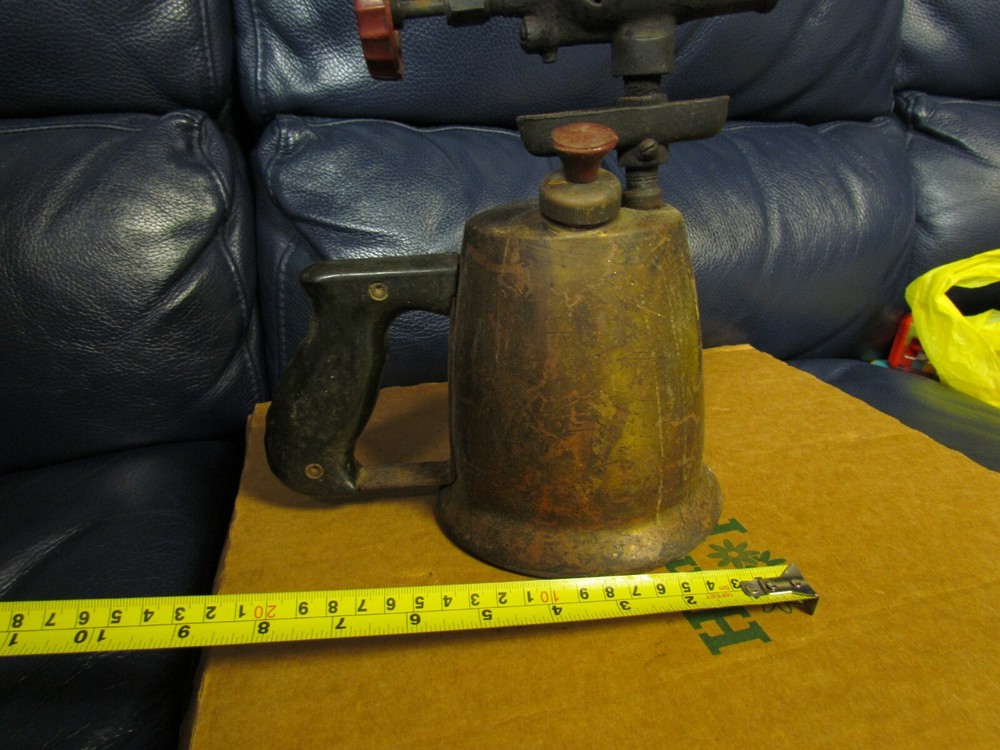 Vintage Antique Turner Brass Soder Torch Gas Blow Torch (4)
