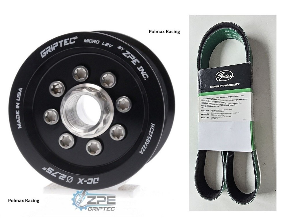 ZPE Griptec 2.75 pulley with hub and Gates belt for 2015-23 Hellcat Challenger