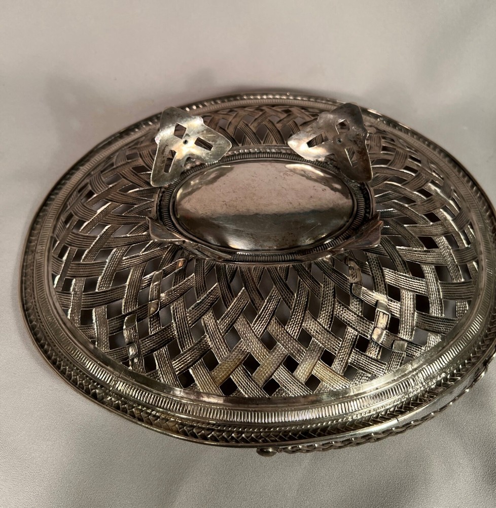 Unique Antique 800 Silver Handled Basket 10 Ounces