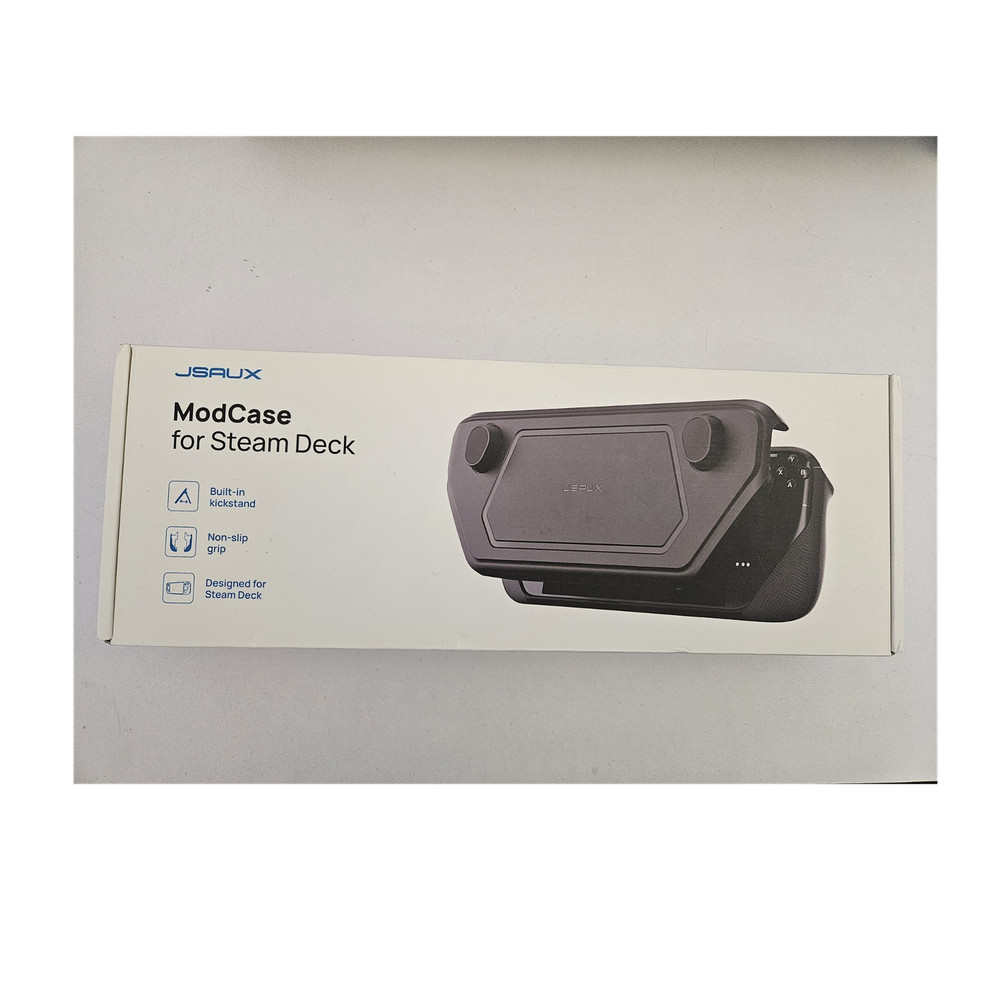 JSAUX ModCase for Steam Deck Black Protective Shell Kickstand Non-slip Grip