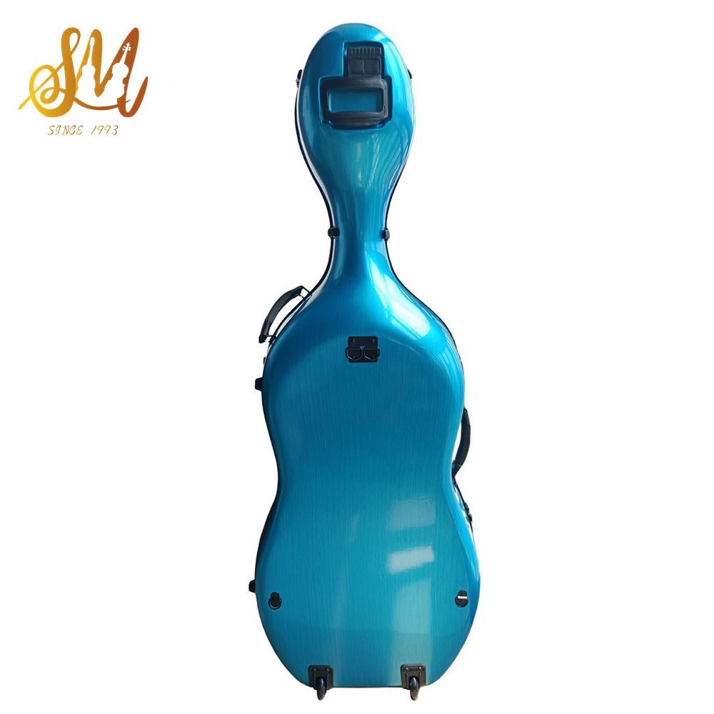 Premium 4/4 Cello Case Full size Mixed Carbon Fiber with Wheels&Backpack Strap