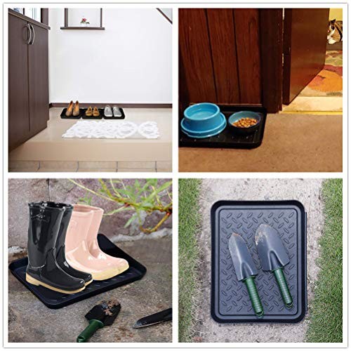 Boot Mat Tray for Floor Protection,3 Pack Shoe Tray,Boot Drying Mat Black