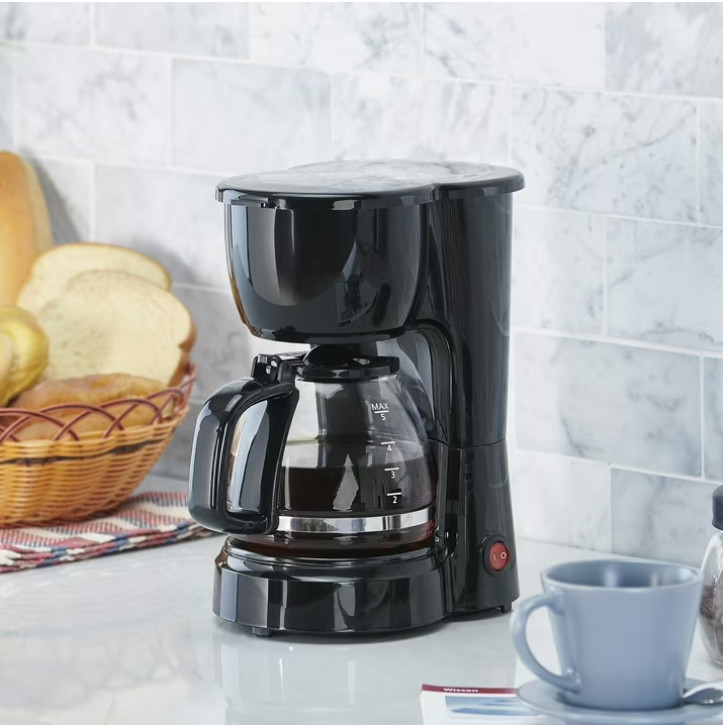 Mainstays 5 Cup Black Coffee Maker - Black