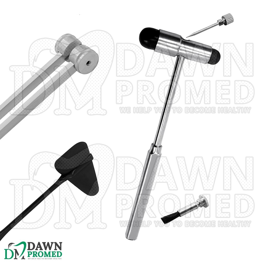 3 Pcs Precision Reflex Diagnostic Taylor Hammer, Tuning Fork & Buck Hammer Set
