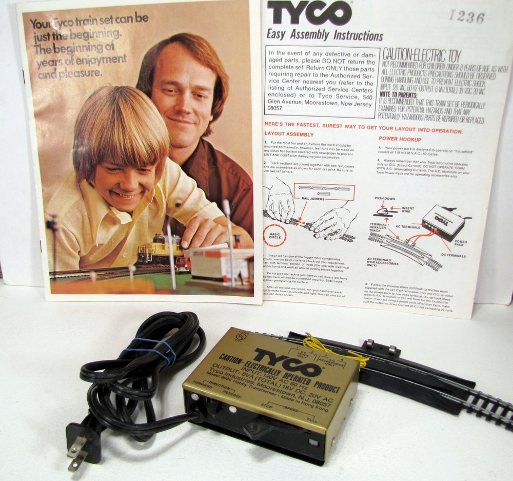 TYCO HO SCALE POWER PACK HOBBY TRANSFORMER 899V WITH RERAILER & INSTRUCTIONS