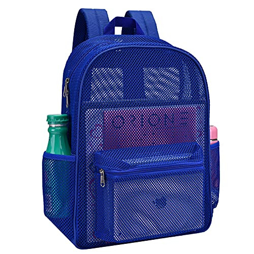 Heavy Duty Semi-Transparent Mesh Backpack，See Through College Student Backpack