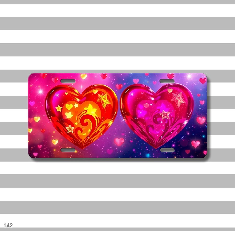 Premium Hearts License Plate Customizable Front Plate Gift Idea