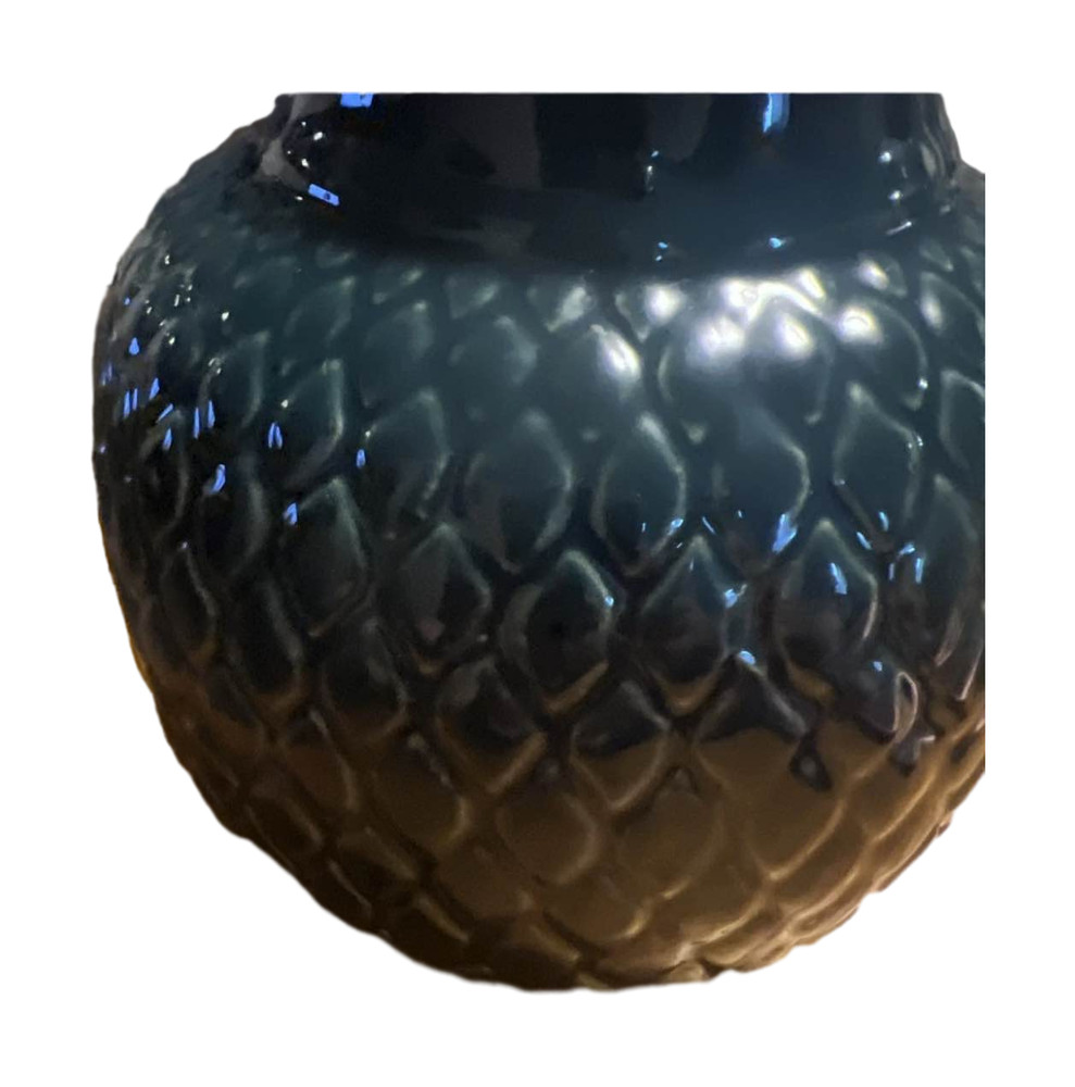 Dragon Egg Green Ceramic Textured Vase Pot Canister Jar Decor