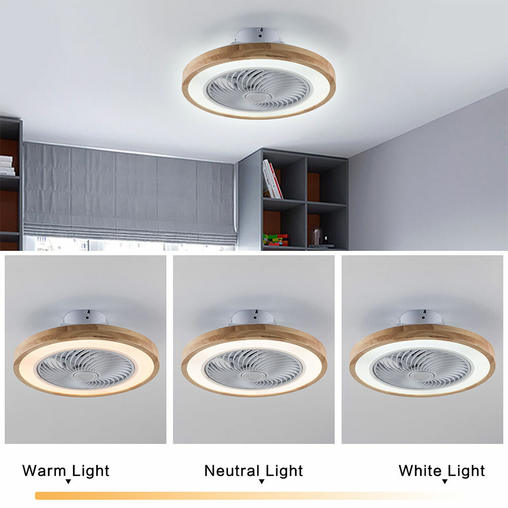 Ceiling Fan Light+Remote Control Modern Invisible fan LED Light Ceiling Mounted