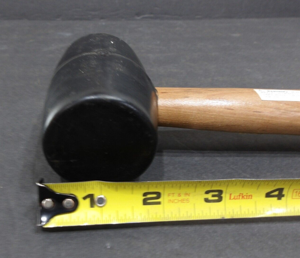 Strike Zone 8 oz Solid Rubber Mallet Solid Wood Handle 12" Long x 2" Dia. Head