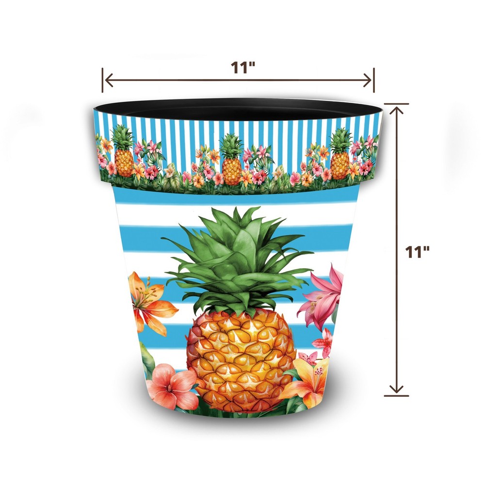 Briarwood Lane Pineapple and Stripes Medium Planter