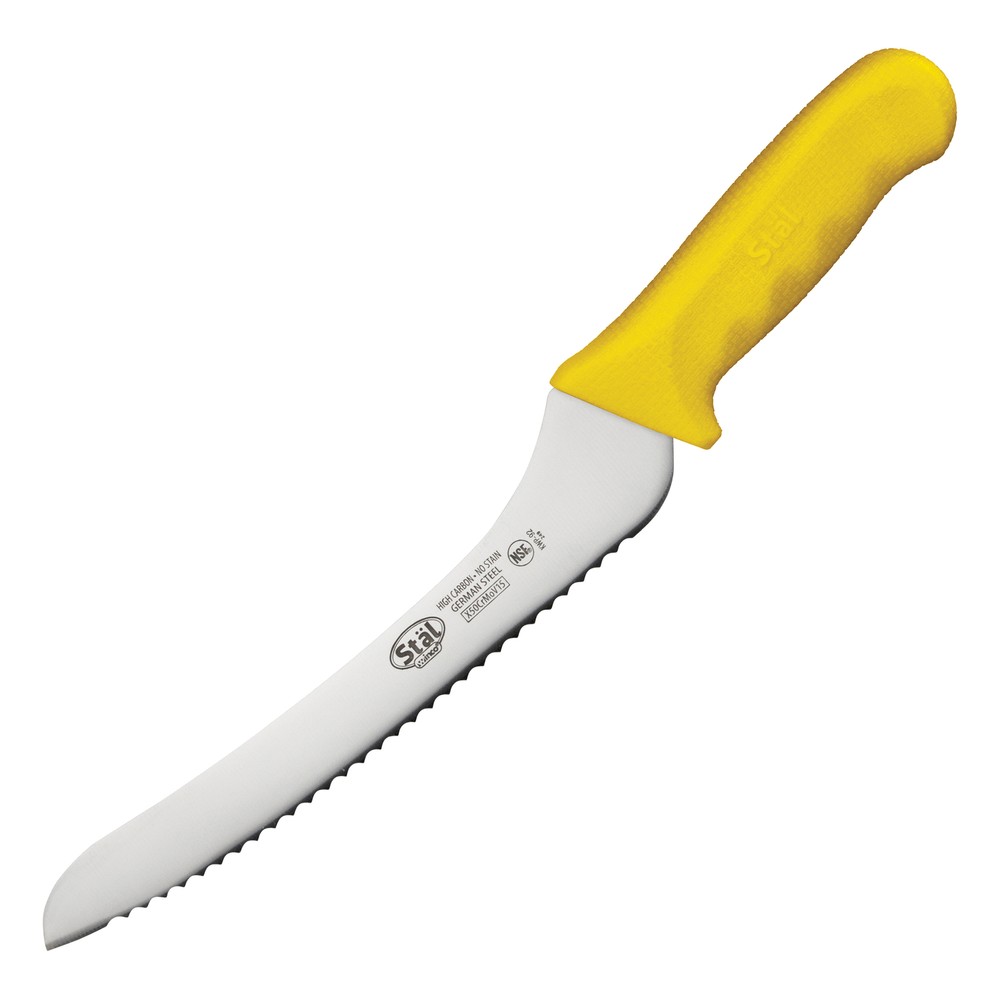 9" Bread Knife, Yellow PP Hdl, Offset (6 Each)