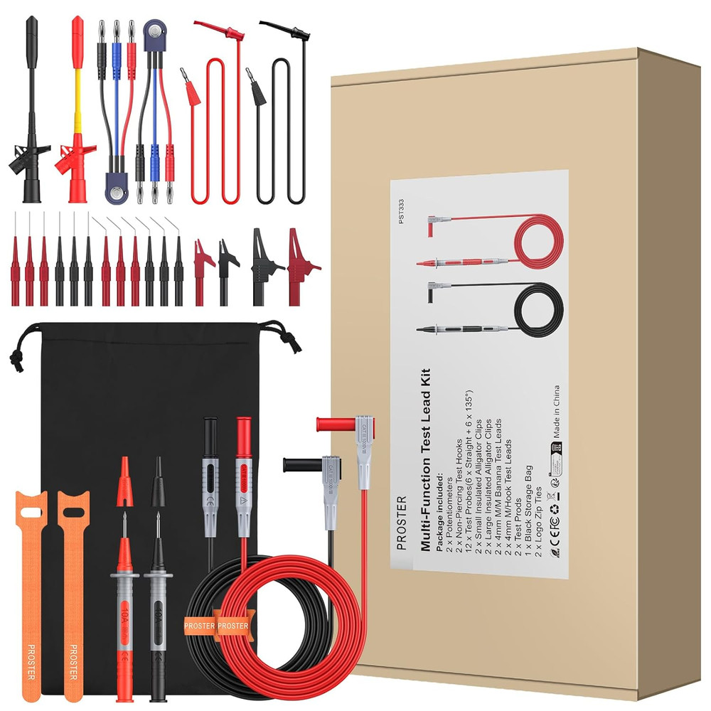 Multimeter Test Leads Kit 26Pcs - Multi Testers Replacement Test Leads with A...