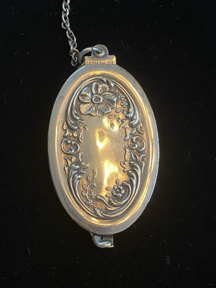 Antique German Silver Mirror/Pendant