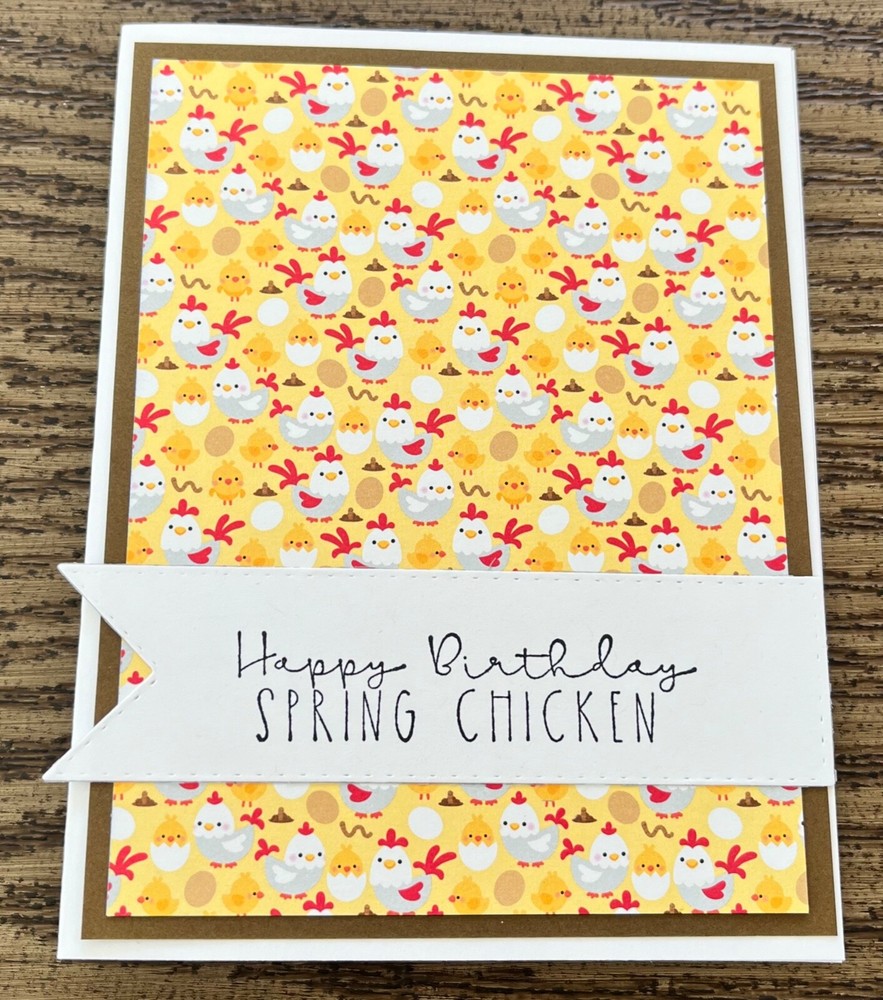 Handmade Birthday Greeting Card~Spring Chicken