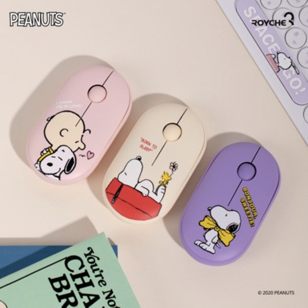 [ROYCHE] Peanuts Snoopy Multi-Pairing Silent Bluetooth Wireless Mouses.