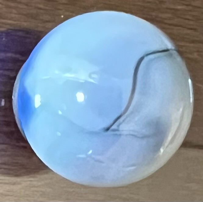 Vitro Agate Conqueror Patch Blue Horsehair Marble .63"