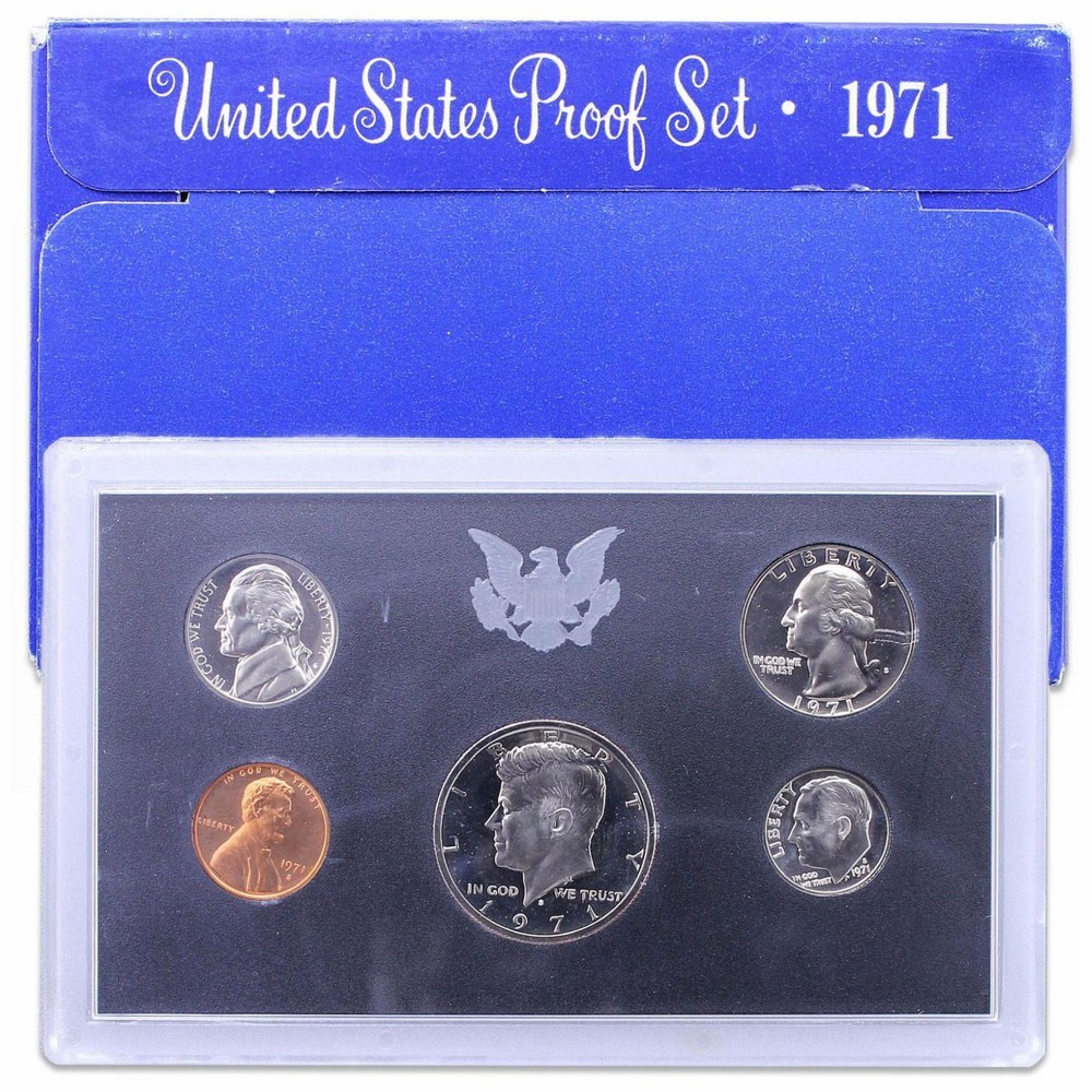 1971 S Proof Set Original Box US Mint 5 Coins