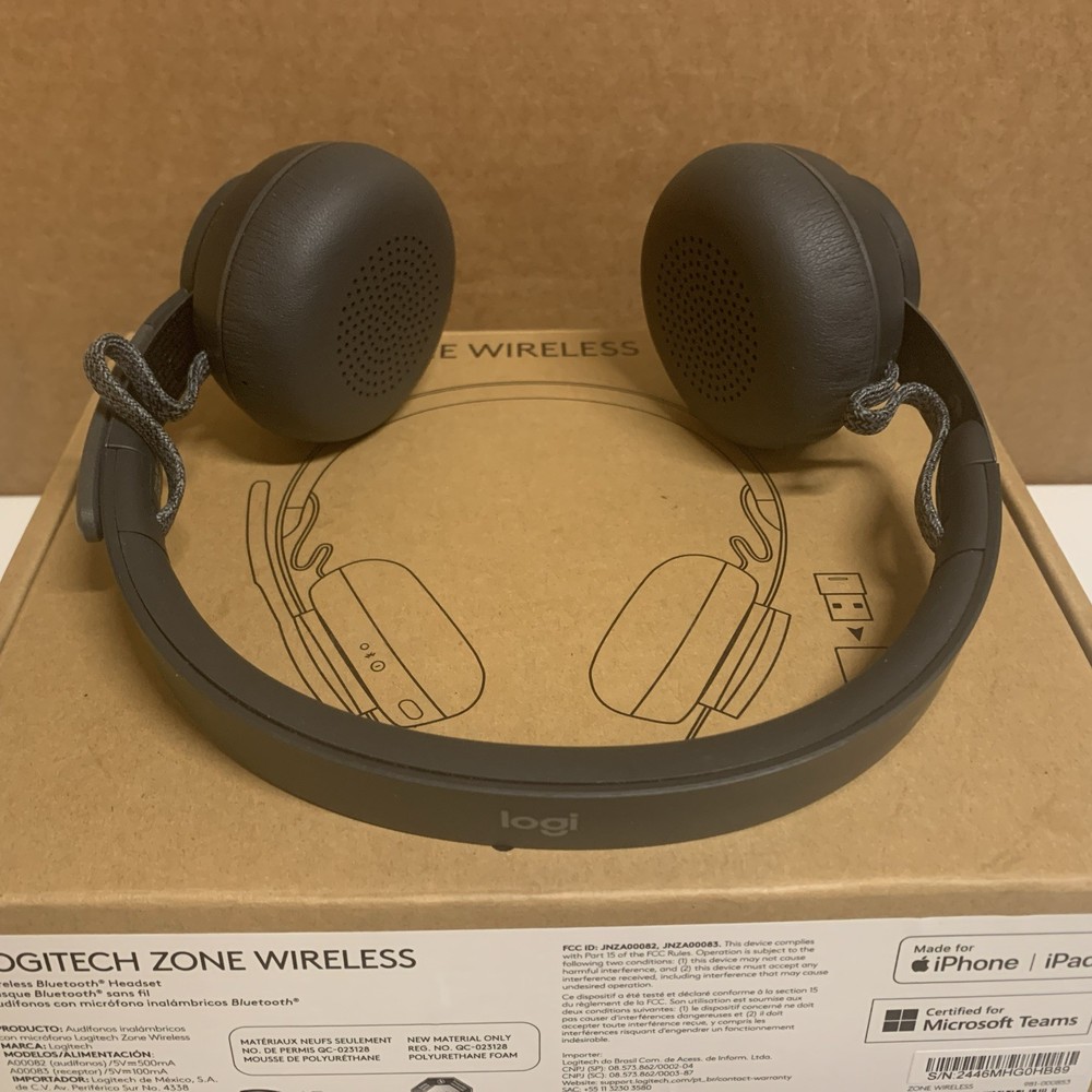 Logitech Zone Wireless Bluetooth Headset - Graphite -Noise Cancel -USB C -Mic