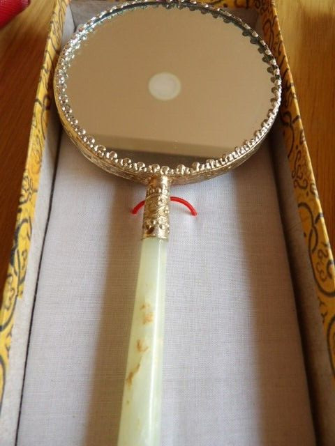 Enamel Mirror Handheld New Inlay 7"