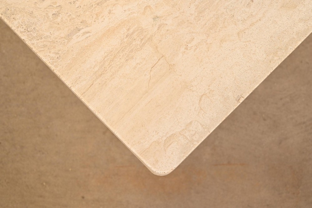 Modern Italian Travertine Triangular Coffee Table, Circa 1970s