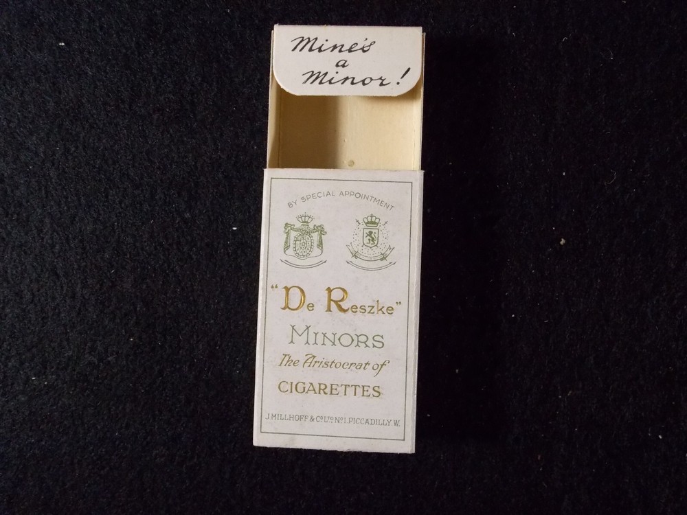 Vintage Millhoff De Reszke Minors Plain Empty Cigarette Packet Box