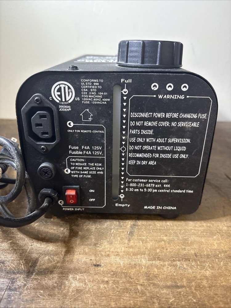 The Fog Machine - Black Untested As Is