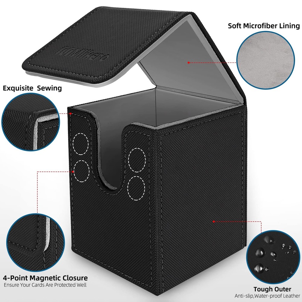 Mlikero 2 Pack Card Deck Box, 2 Black Case, Box V1-2