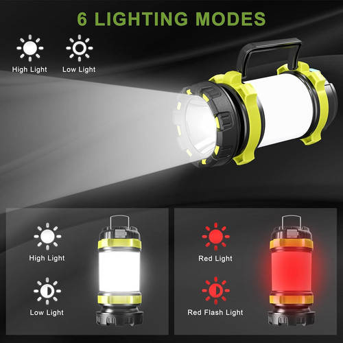 Alpswolf Camping Lantern Rechargeable, 4000mAh Flashlight 6 Green-2