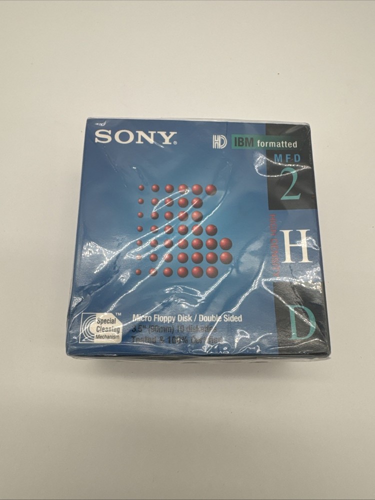 10-Pack SONY 3.5" Micro Floppy Disk/Double Sided 1.44MB 10MFD-2HD IBM Formatted