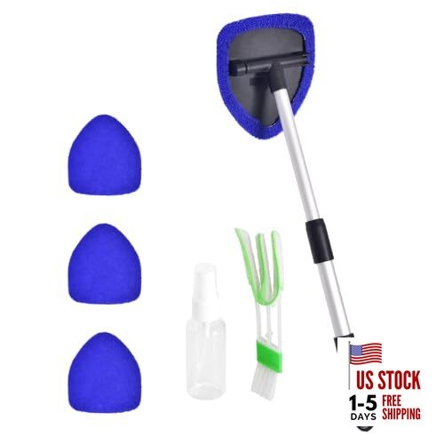 Windshield Cleaner, Car Windshield Cleaning Tool with 3 Reusable and Blue1