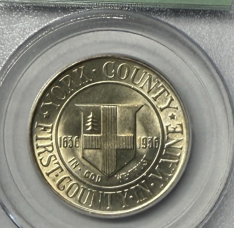1936 YORK COUNTY COMMEMORATIVE SILVER HALF DOLLAR PCGS MS63 OLD HOLDER