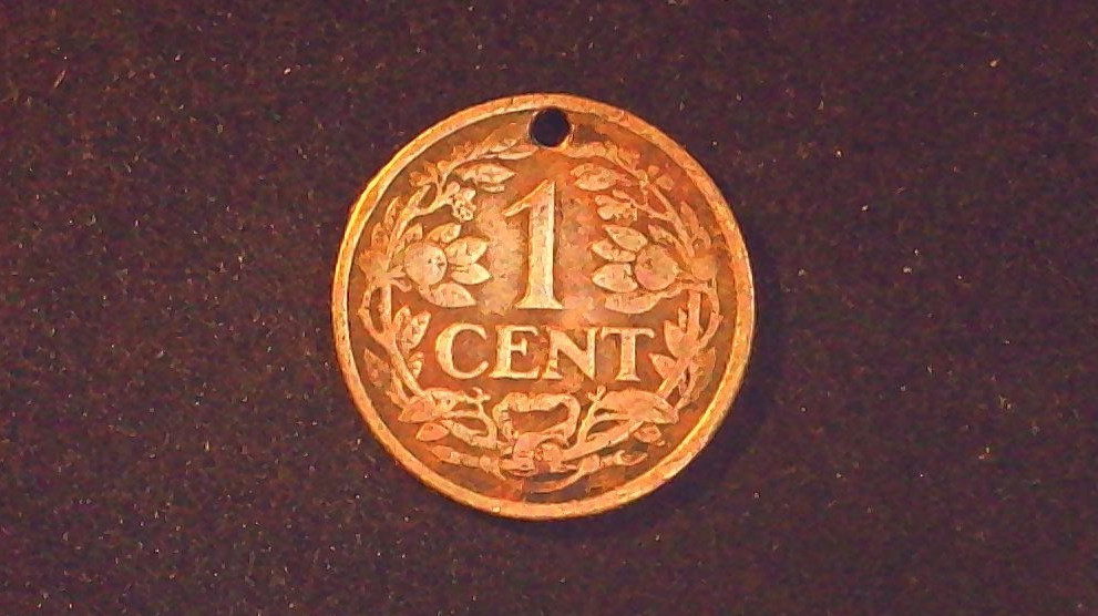 1906 ? Netherlands One Cent Bronze Coin