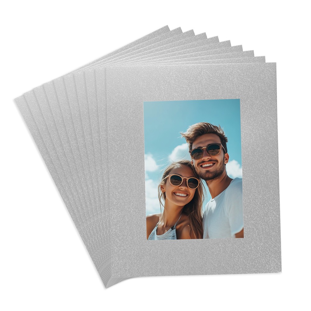25Pcs Picture Mats, 8x10 Frame Mattes with Backing, Silver