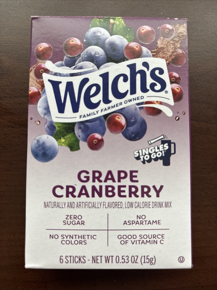 2 Grape Cranberry Drink Mix Zero Sugar Singles Go Welch's