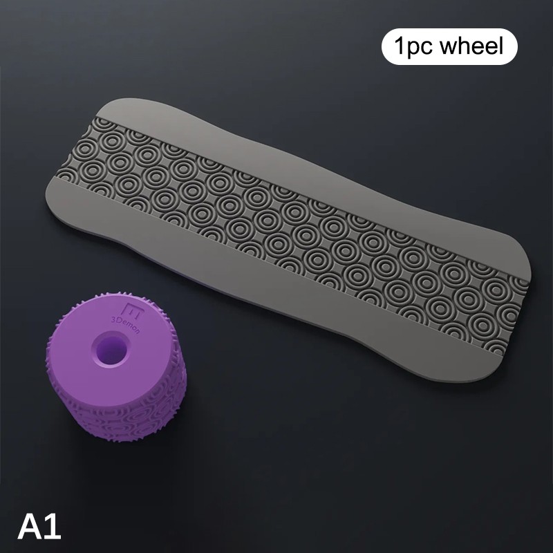 Clay Stamp Roller Geometric Flower Patterns Relief Rolling Tool Texture Wheel