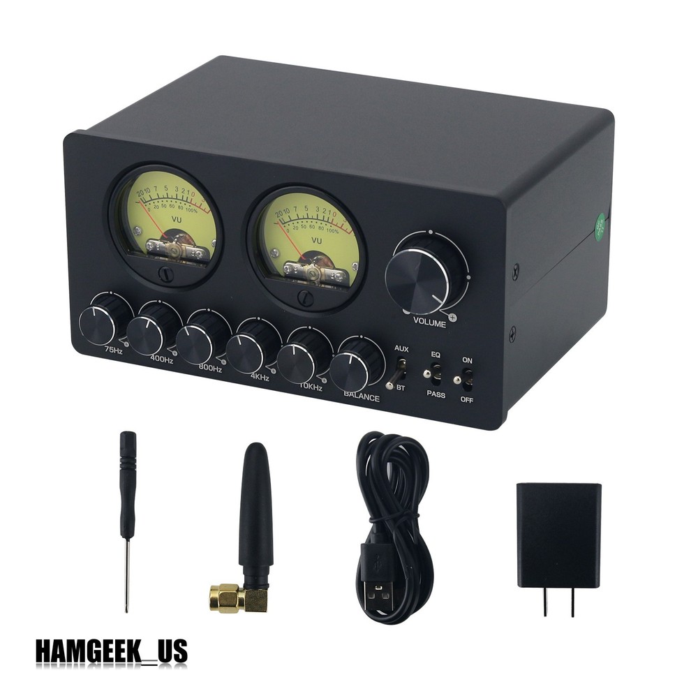 EQ5-PRO 5Bands EQ Equalizer Dual VU Meter Bluetooth5.0 EQ Preamplifier Processor