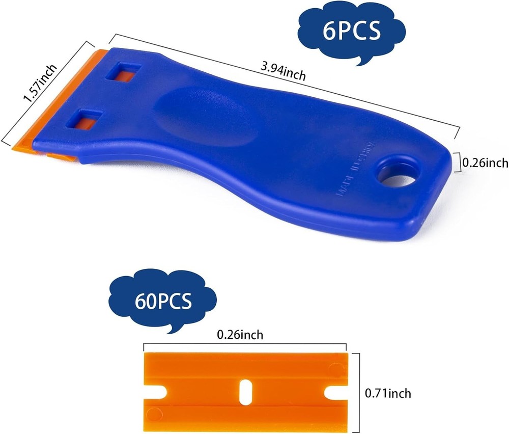 Plastic Razor Blade Scraper Tool with Blades Cleaning Remover