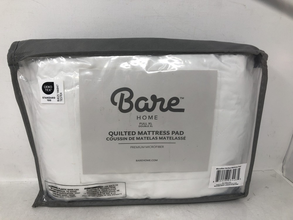 Bare Home Quilted Mattress Pad  Full Xl ,White