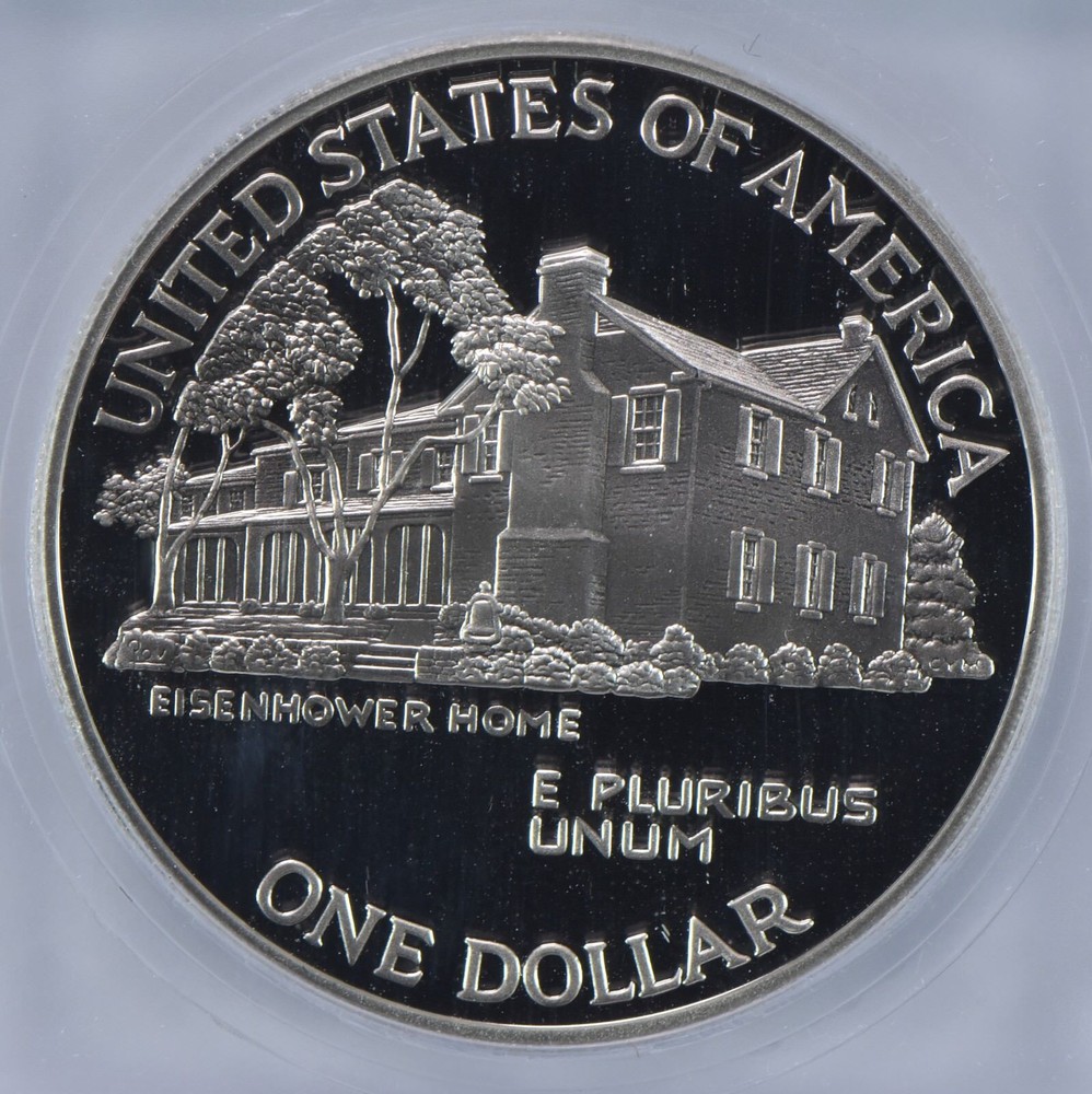 1990-P Eisenhower Commemorative Dollar PR70 DCAM ICG