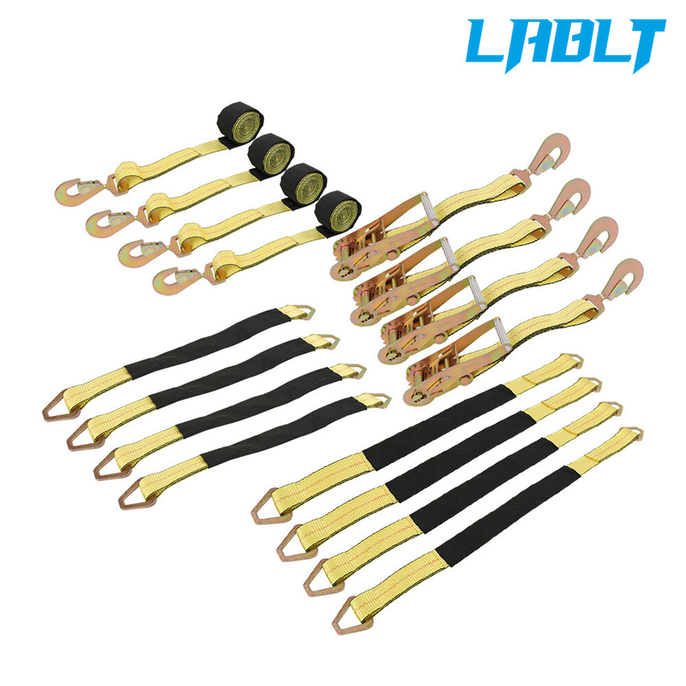 LABLT Axle Straps Car Tie Down Straps With Snap Hook Tire Strap For Car Trailer