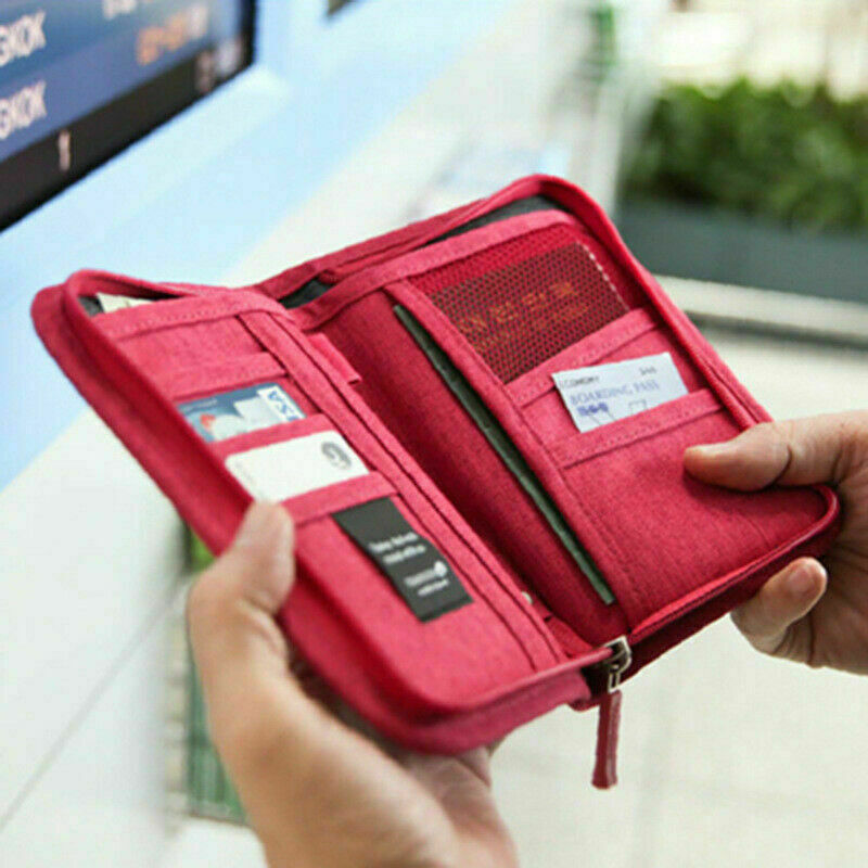 Travel Passport Holder Multi-function Document Package Multiple Card Wallet US