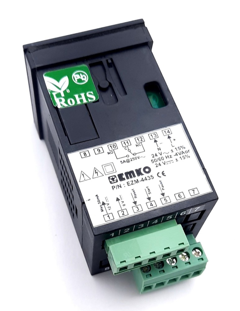 EMKO EZM-4435 Single Set Programmable Timer, 6-Digit, 24V AC/DC, Relay Out