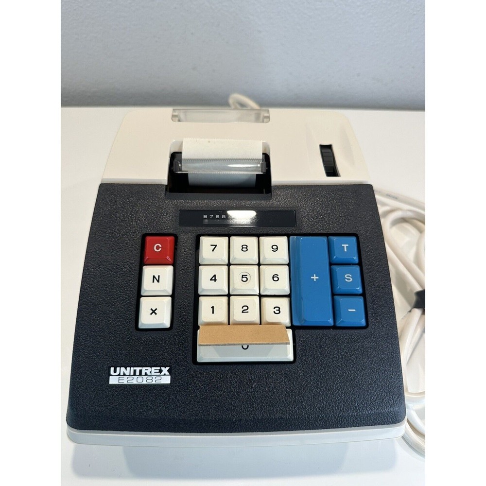 VINTAGE *NEW* 1970's Unitrex Eiko Electric E2082 10-Key Adding Machine Printer