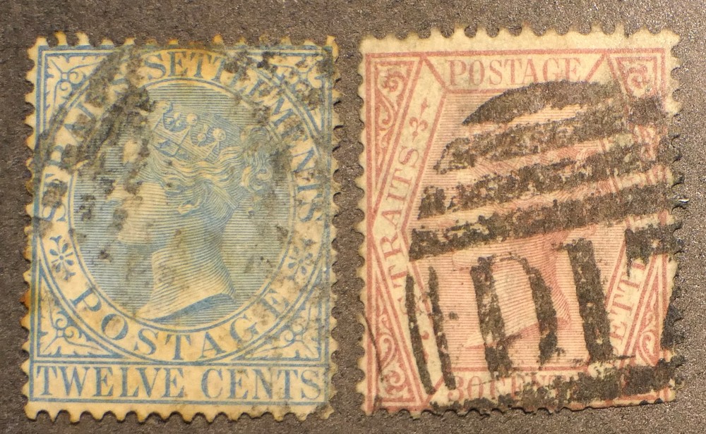 Straits Settlements Scott # 14, 16, Used