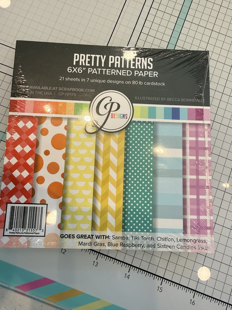 CP Designs Pretty Patterns, 6 X 6 Scrapbook Patterned Paper Cardstock 21 Sheets