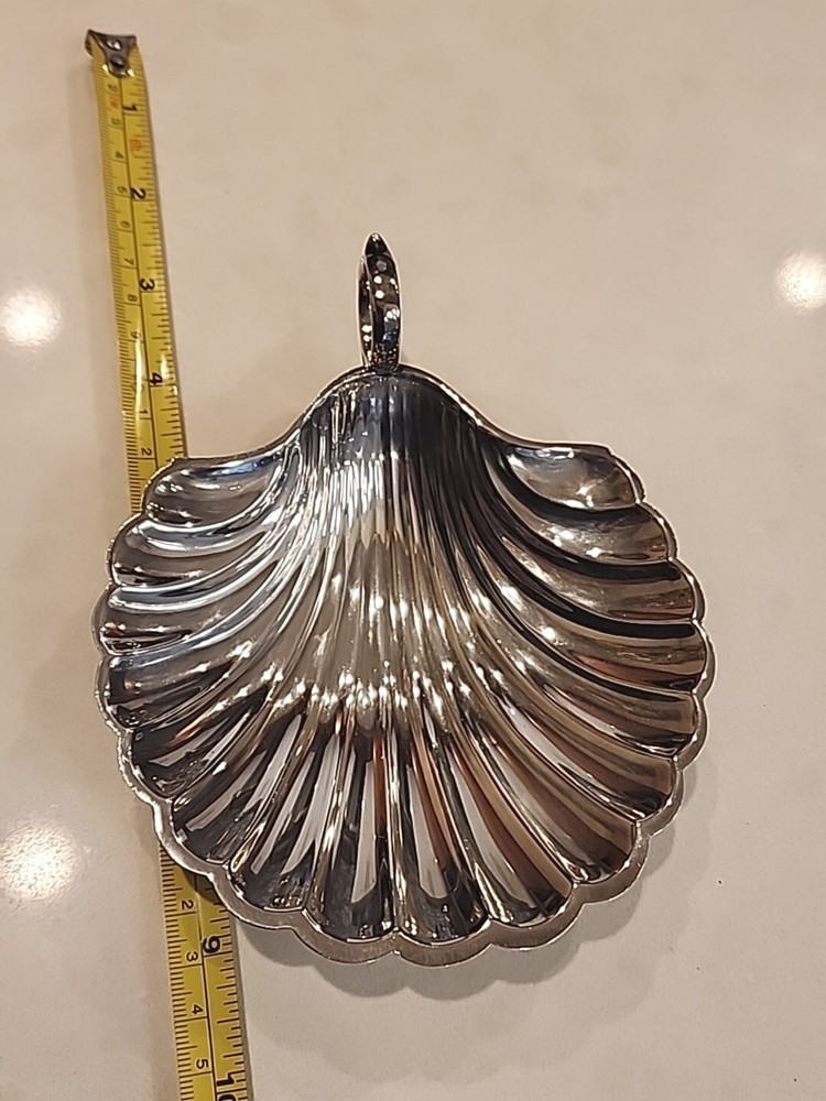 Fisher Silversmiths Sterling Silver Handled Shell Bowl with Feet #144