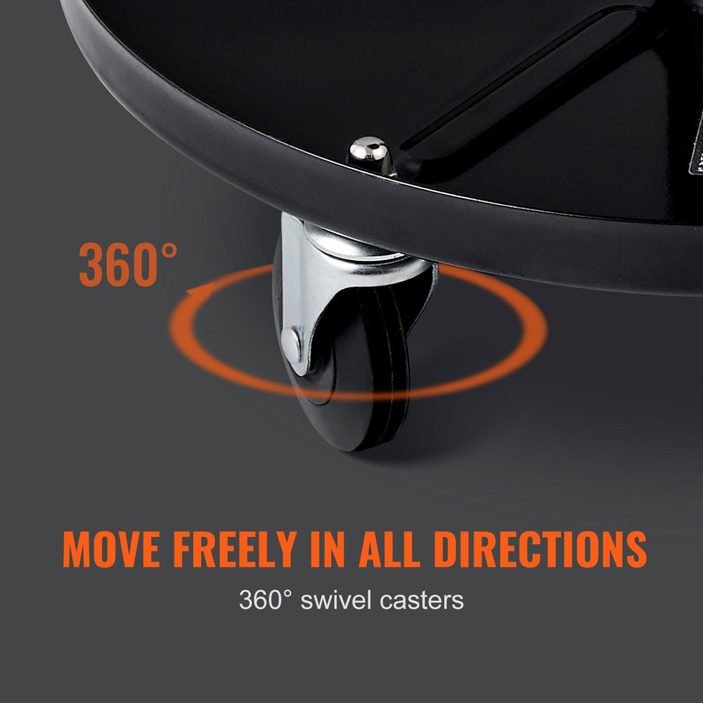 Mechanic's Rolling Creeper Seat - Adjustable Stool w/ Tool Tray