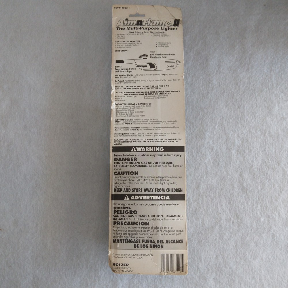 Scripto Aim 'N Flame Multi-Purpose Utility Lighter - New Old Stock