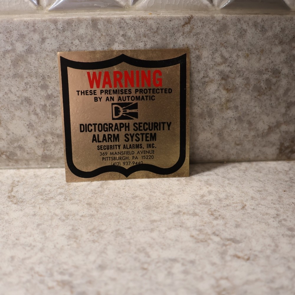Vintage WARNING PROTECTED BY ELECTRONIC AUTOMATIC ALARM SYSTEM DECAL STICKER 3"